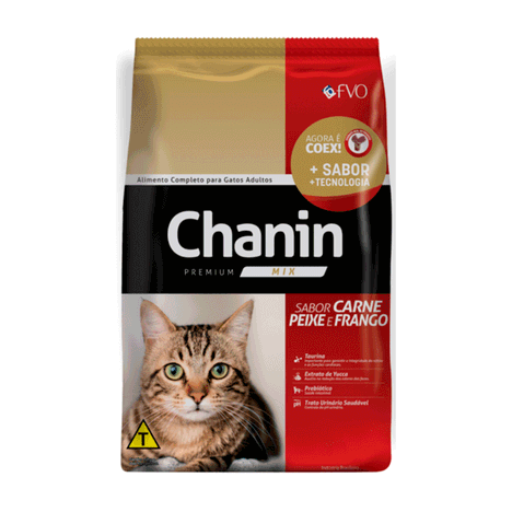 Chanin Mix Premium Carne, Peixe e Frango Para Gatos Adulto 25kg