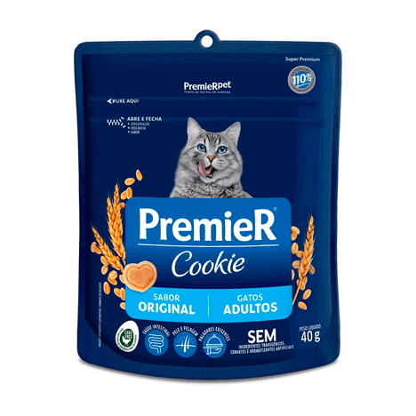 Cookie Premier Sabor Original para Gatos Adultos 40g