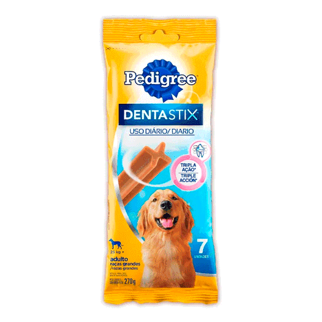 Petisco Pedigree Dentastix Cuidado Oral Para Cães Adultos Raças Grandes 7 Unidades