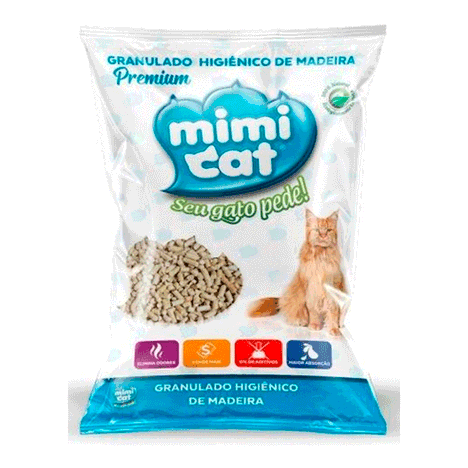 Mimicat Granulado Higiênico de Madeira Premium para Gatos 15kg Mimicat Granulado Higiênico de Madeira Premium para Gatos 15kg