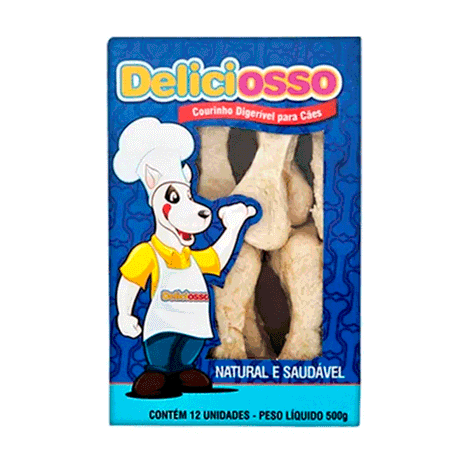 Ossinho Para Cachorro Deliciosso Natural Moldado 12un 500g Ossinho Para Cachorro Deliciosso Natural Moldado 12un 500g
