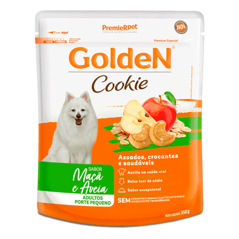 Biscoito Golden Cookie para Cães Adultos MB Sabor Maçã e Aveia 350g