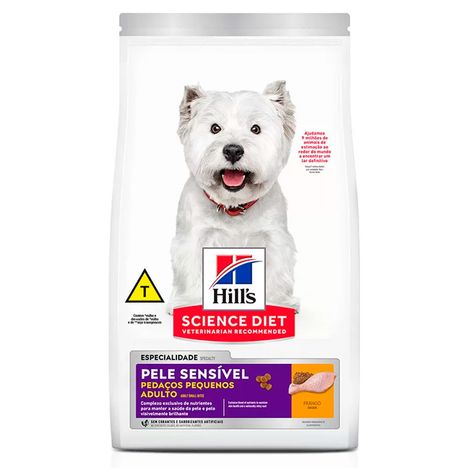 Ração Hill's Science Diet para Cães Adulto de Pele Sensível Pedaços Pequenos 6Kg