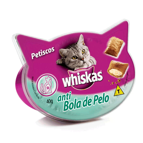 Petisco Whiskas Temptations Anti Bola de Pelo Para Gatos Adultos 40 g
