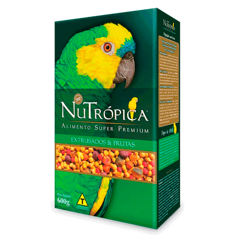 Alimento Nutrópica Extrusados e Frutas para Papagaio 600g