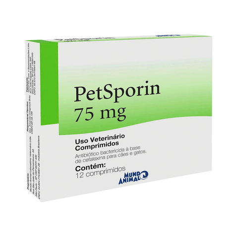 PetSporin 75mg - Com 12 Comprimidos
