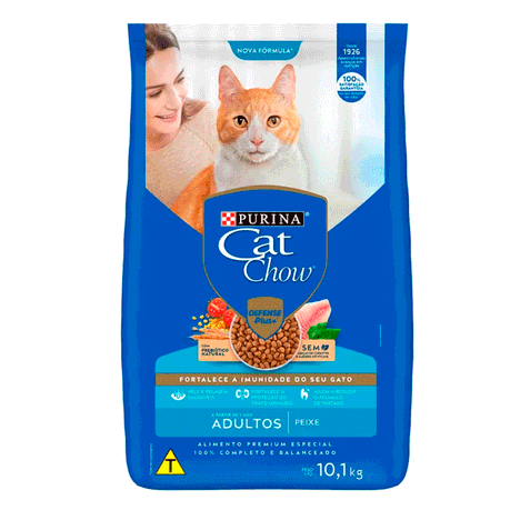 Ração Cat Chow para Gatos Adultos Sabor Peixe 10,1kg