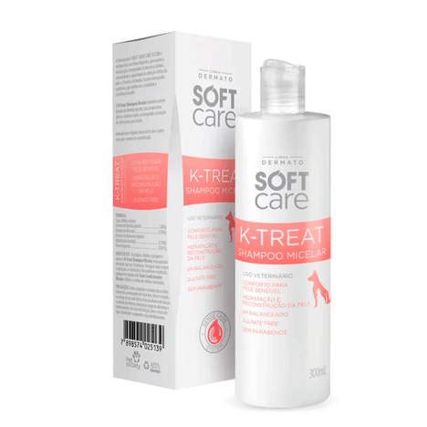 Shampoo Soft Care K-Treat Micelar para Cães e Gatos 300ml