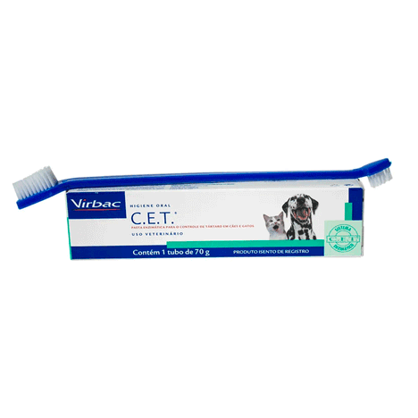 Kit de Saúde Oral Virbac Pasta e Escova para Cães e Gatos