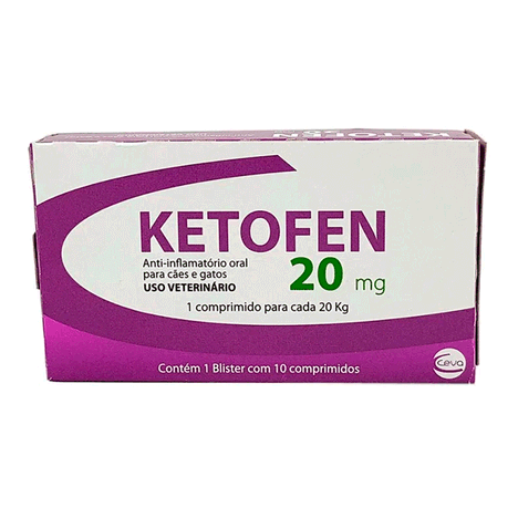 Anti-inflamatório Ceva Ketofen 20mgComprimidos para Cães e Gatos