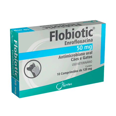 Medicamento Syntec Flobiotic 50mg para Cães e Gatos - 10 Comprimidos