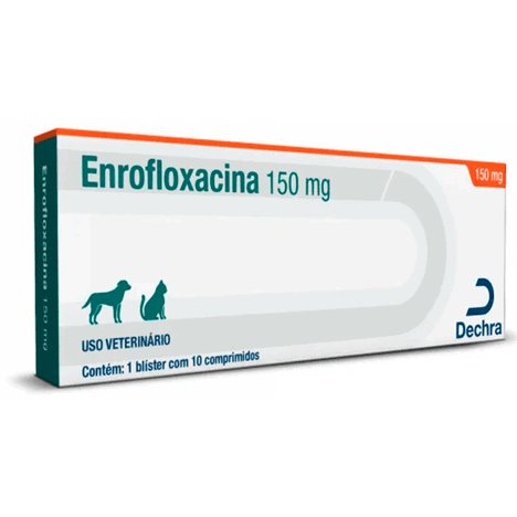 Antibiótico Enrofloxacina para Cães com 10 Comprimidos de 150 mg Antibiótico Enrofloxacina para Cães com 10 Comprimidos de 150 mg