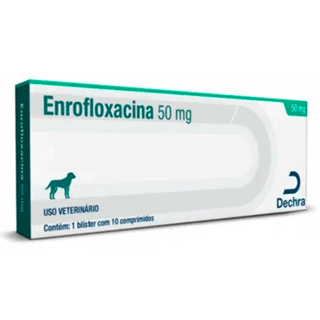 Antibiótico Enrofloxacina Vencofarma 50mg Para Cachorro Com 10 Comprimidos