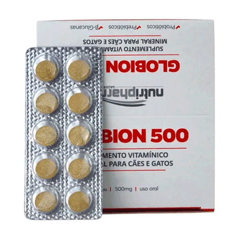 Suplemento Vitamínico  Globion Pet 500 Mg - Blister com 10 Comprimidos