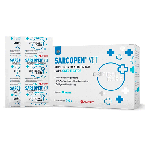 Suplemento Sarcopen Sachê 10g para Cães e Gatos - Com 30Und.