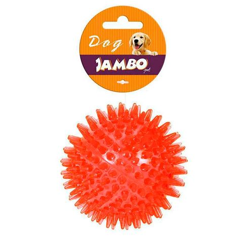 Brinquedo Jambo Bola Espinho TPR com Som Vermelha para Cães Brinquedo Jambo Bola Espinho TPR com Som Vermelha para Cães