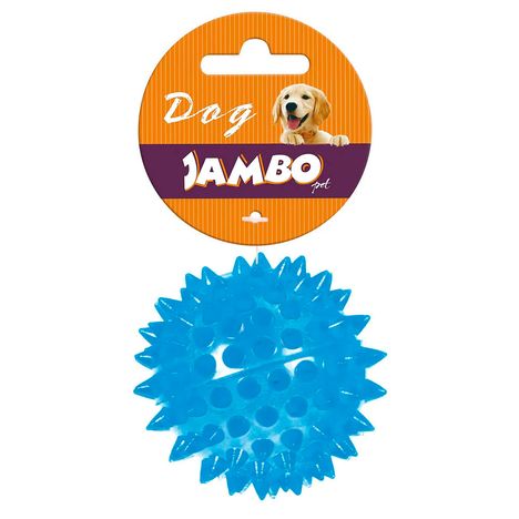 Brinquedo Jambo Bola Espinho TPR com Som Azul para Cães