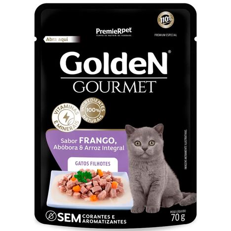 Ração Úmida Golden Gourmet para Gatos Filhotes Sabor Frango 70g Ração Úmida Golden Gourmet para Gatos Filhotes Sabor Frango 70g