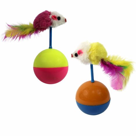 Brinquedo Pet Ratinho com Bola João Bobo - 1 Unidade