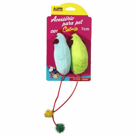 Brinquedo Pet Ratinho Color 2 Peças 7cm