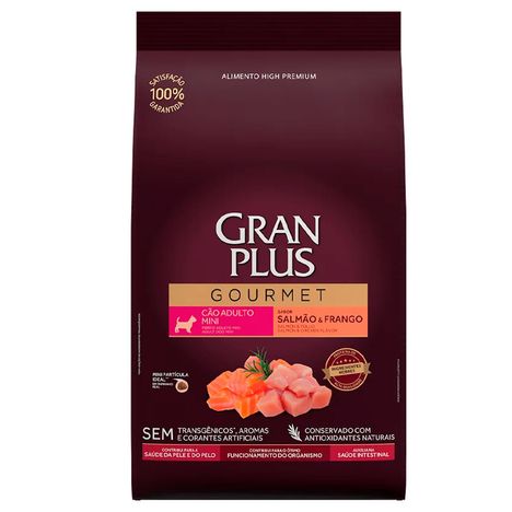 Ração GranPlus Gourmet para Cães Adultos de Porte Mini Sabor Salmão e Frango 3kg