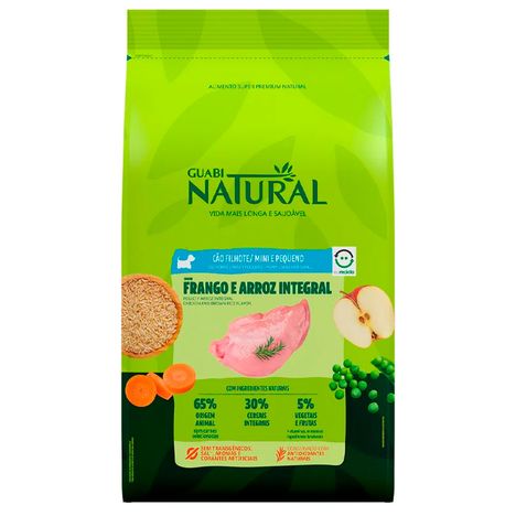 Ração Guabi Natural para Cães Filhotes de Porte Mini e Pequeno Sabor Frango e Arroz Integral 1 kg Ração Guabi Natural para Cães Filhotes de Porte Mini e Pequeno Sabor Frango e Arroz Integral 1 kg