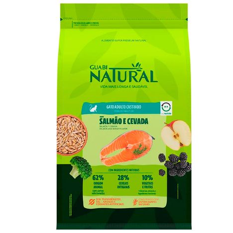 Ração Guabi Natural para Gatos Adultos Castrados Sabor Salmão e Cevada 1,5 kg Ração Guabi Natural para Gatos Adultos Castrados Sabor Salmão e Cevada 1,5 kg