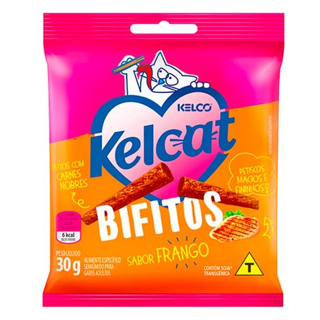 Snack Kelcat Bifitos para Gatos Adultos Sabor Frango 30 g