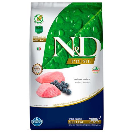 Ração Farmina N&D Prime para Gatos Adultos Sabor Cordeiro e Blueberry 1,5 kg Ração Farmina N&D Prime para Gatos Adultos Sabor Cordeiro e Blueberry 1,5 kg
