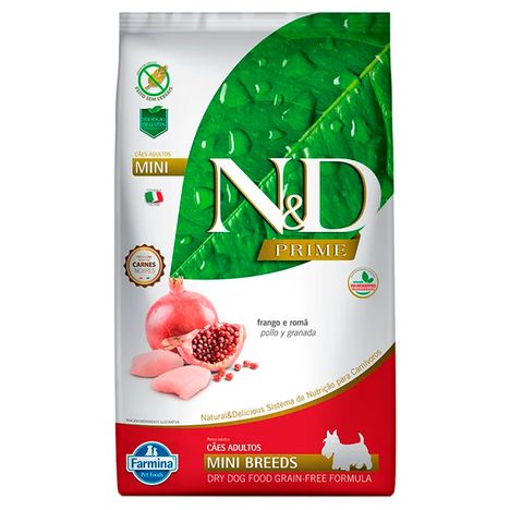 Ração N&D Prime para Cães Adultos de Raças Pequenas Sabor Frango e Romã 800g Ração N&D Prime para Cães Adultos de Raças Pequenas Sabor Frango e Romã 800g