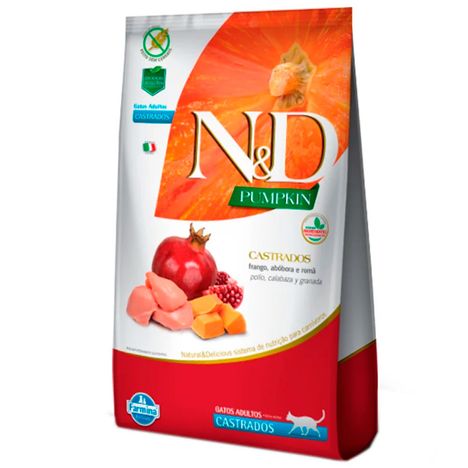 Ração Pumpkin N&D Para Gatos Adultos Castrados sabor Frango 7,5 kg Ração Pumpkin N&D Para Gatos Adultos Castrados sabor Frango 7,5 kg