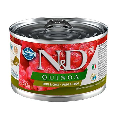 Ração Úmida N&D Quinoa Pele e Pelagem para Cães Adultos Sabor Pato e Coco 140g Ração Úmida N&D Quinoa Pele e Pelagem para Cães Adultos Sabor Pato e Coco 140g