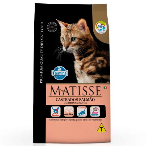 Ração Farmina Matisse para Gatos Adultos Castrados Sabor Salmão 2kg