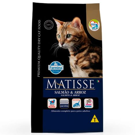 Ração Farmina Matisse Para Gatos Adultos Sabor Salmão e Arroz 7,5 kg Ração Farmina Matisse Para Gatos Adultos Sabor Salmão e Arroz 7,5 kg