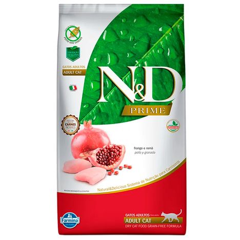 Ração N&D Gatos Adultos Farmina Prime Sabor Frango e Romã 7,5 kg Ração N&D Gatos Adultos Farmina Prime Sabor Frango e Romã 7,5 kg