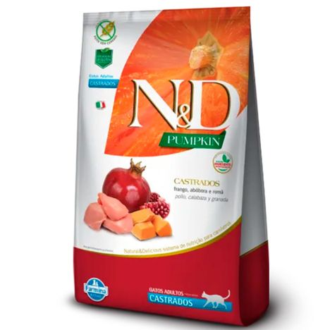 Ração Pumpkin N&D Para Gatos Adultos Castrados sabor Frango 1,5 kg Ração Pumpkin N&D Para Gatos Adultos Castrados sabor Frango 1,5 kg