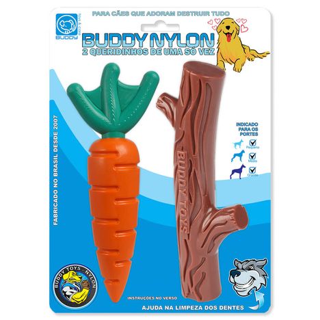 Brinquedo Queridinhos Nylon Cenoura + Graveto - Buddy Toys