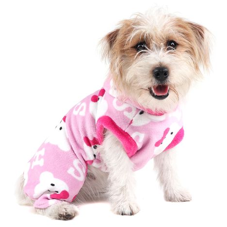 Roupinha Macacão Fleece para Cães Rosa N°03 Pickorruchos