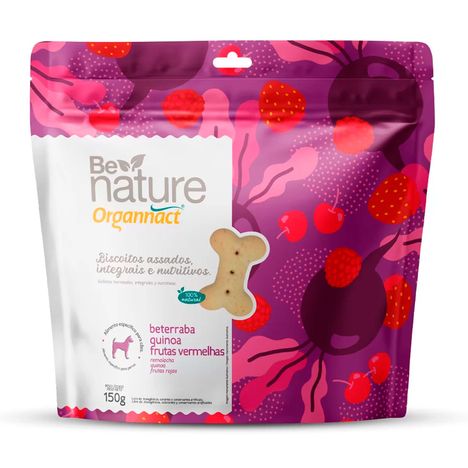 Biscoito Organnact Be Nature para Cães Sabor Beterraba, Quinoa e Frutas Vermelhas 150 g Biscoito Organnact Be Nature para Cães Sabor Beterraba, Quinoa e Frutas Vermelhas 150 g