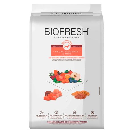Ração Biofresh para Cães Sênior de Raças Pequenas e Mini 3 kg Ração Biofresh para Cães Sênior de Raças Pequenas e Mini 3 kg
