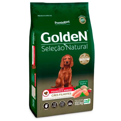 Ração Golden Seleção Natural Para Cães Filhotes Sabor Frango e Arroz 10,1 kg Ração Golden Seleção Natural Para Cães Filhotes Sabor Frango e Arroz 10,1 kg