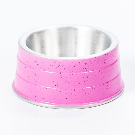 Comedouro de Alumínio Pesado Mini Rosa - Nf Pet