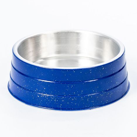 Comedouro de Alumínio Pesado Médio Azul - Nf Pet