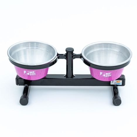 Comedouro Duplo Premium Mini Rosa - Nf Pet Comedouro Duplo Premium Mini Rosa - Nf Pet
