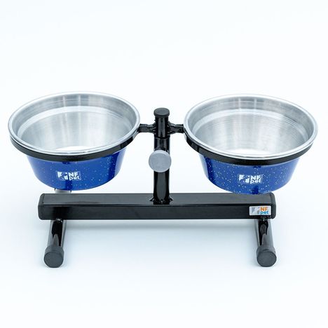 Comedouro Duplo Premium Pequeno Azul - Nf Pet Comedouro Duplo Premium Pequeno Azul - Nf Pet