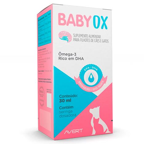 Suplemento Avert BabyOx para Cães e Gatos Filhotes 30ml