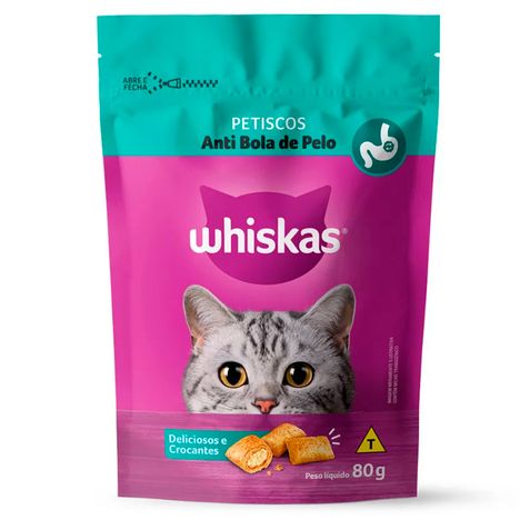 Petisco Whiskas Temptations Anti Bola de Pelo para Gatos Adultos 80g Petisco Whiskas Temptations Anti Bola de Pelo para Gatos Adultos 80g