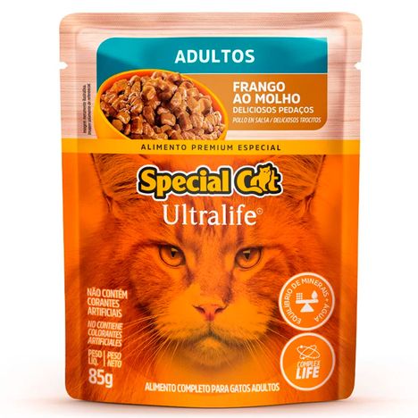 Sachê Special Cat Ultralife para Gatos Adultos Sabor Frango com Bata-Doce 85g