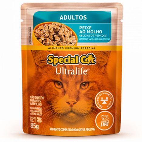 Sachê Special Cat Ultralife para Gatos Adultos Sabor Peixe com Bata-Doce 85g