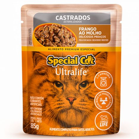 Sachê Special Cat Ultralife para Gatos Castardos Sabor Frango com Bata-Doce 85g